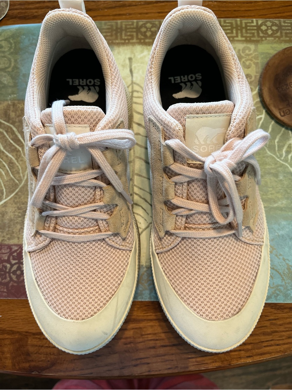 Sorel Women's Pale Cream Mesh Lace-Up Sneakers